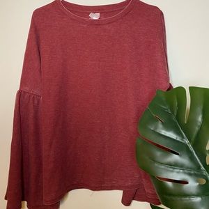 Red wide sleeve top!